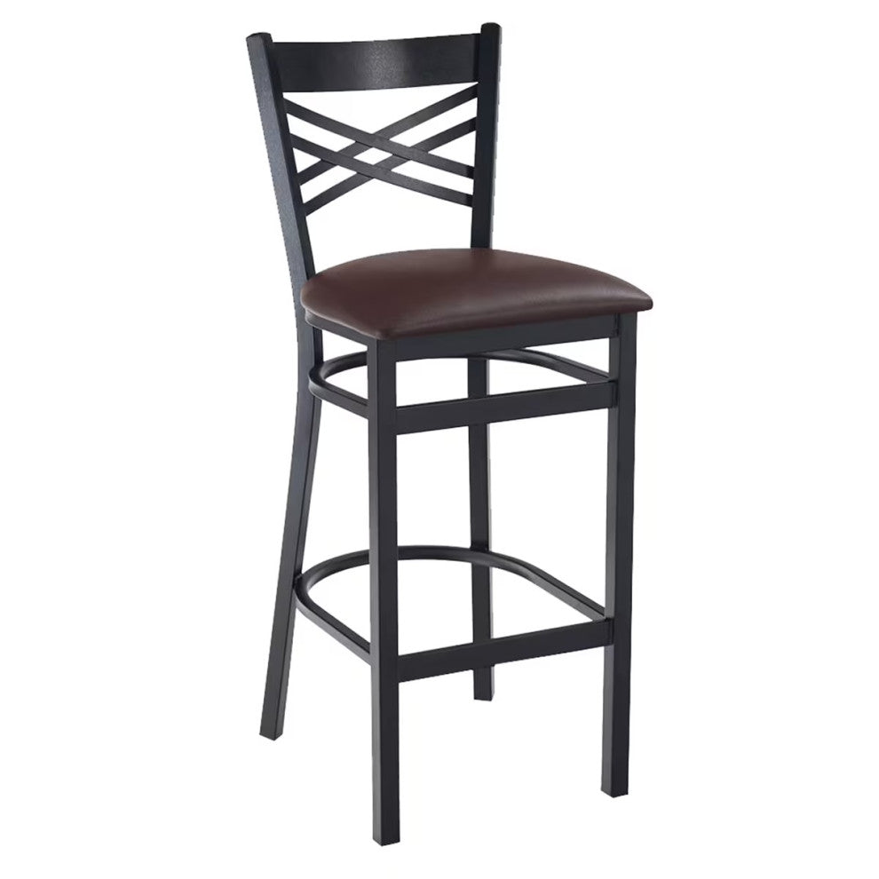 Double Cross 699 Black Commercial Bar Stool