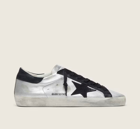 Super-Star in silver leather