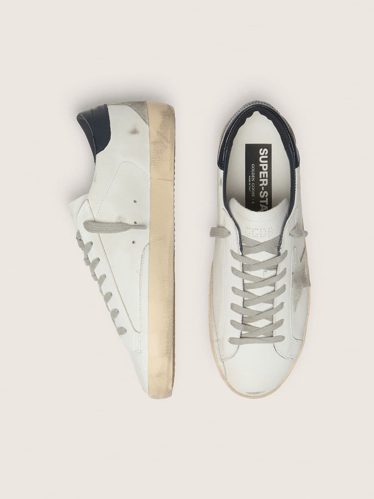 suede star and blue heel tab
