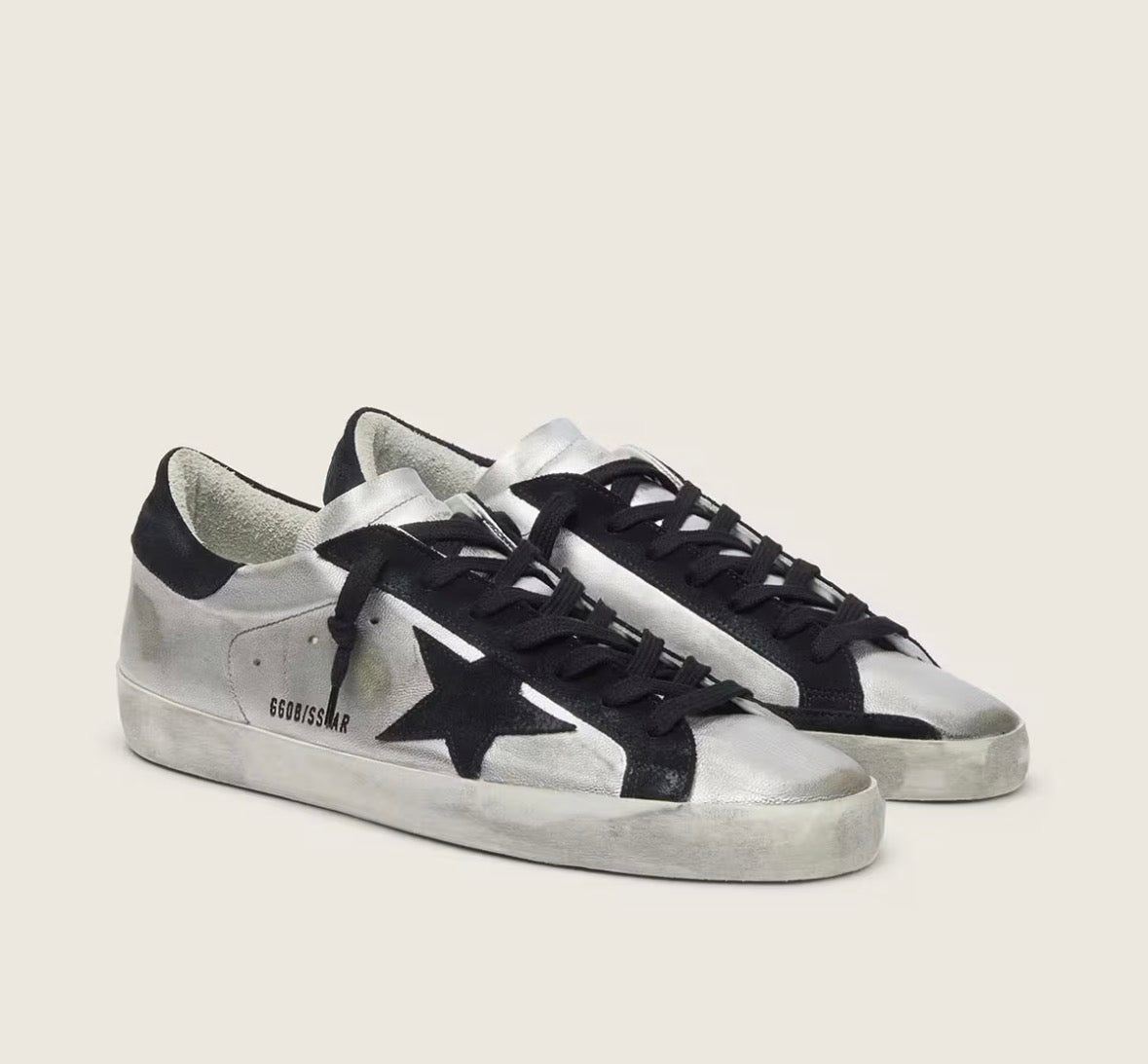 Super-Star in silver leather